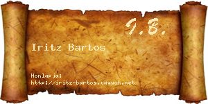 Iritz Bartos névjegykártya